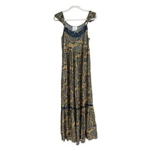 Bohera Esalinda Paisley Golden Sandstone Maxi Dress Women's L‎ Bohemian Beach